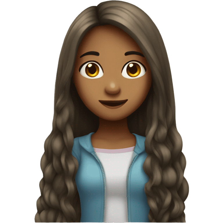 cute long hair girl emoji