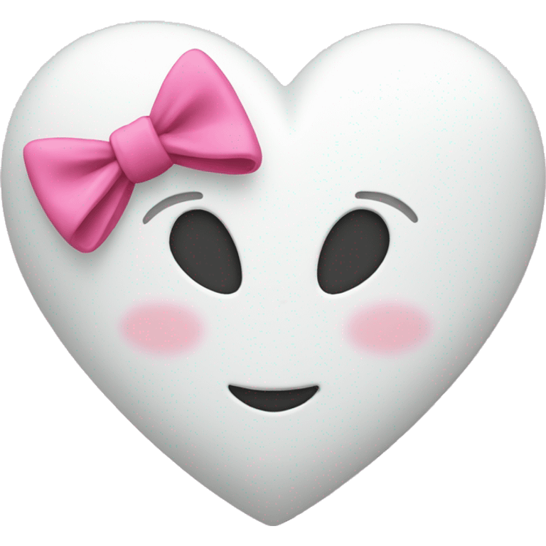 white heart with pink bow emoji