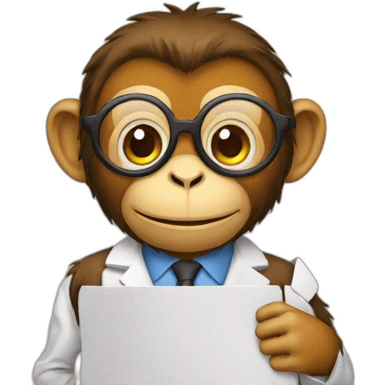 monkey professor holding a chart emoji