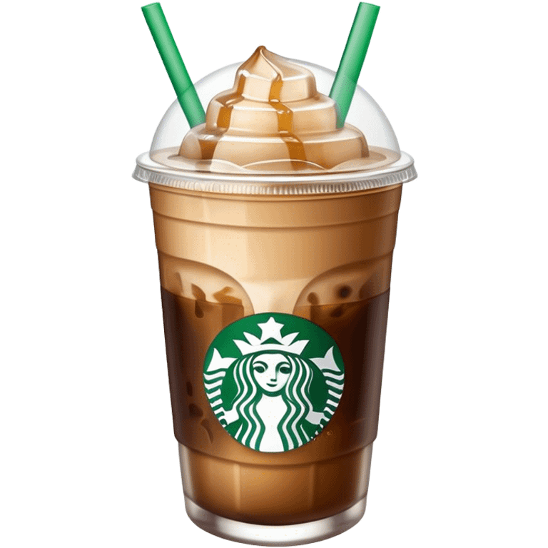 Starbuck ice coffee with ice cubes emoji