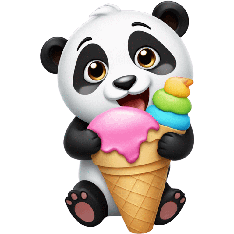 Panda eating ice cream emoji