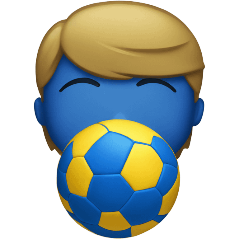 Blue and Yellow volleyb emoji