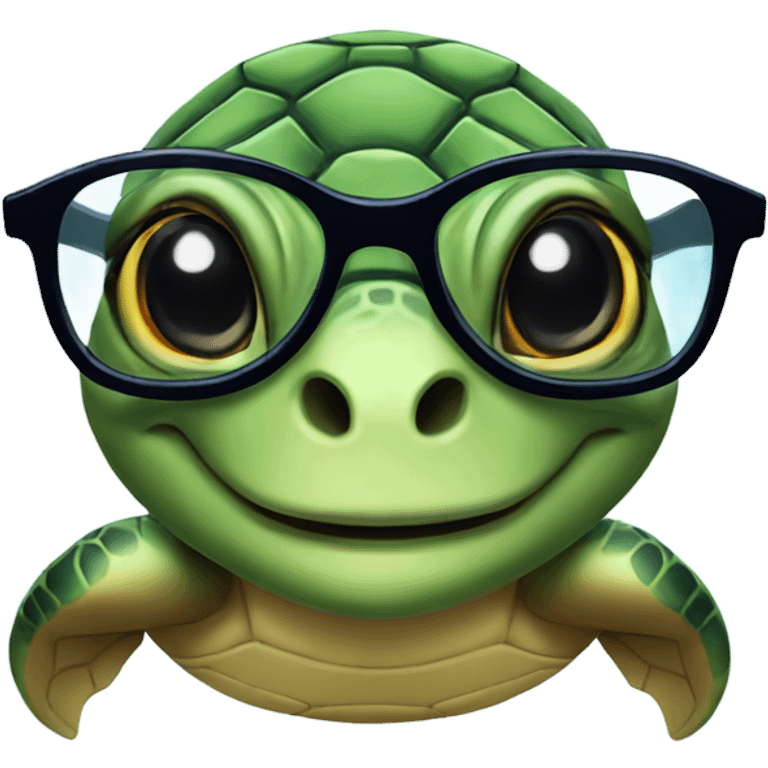 Sea turtle with glasses  emoji