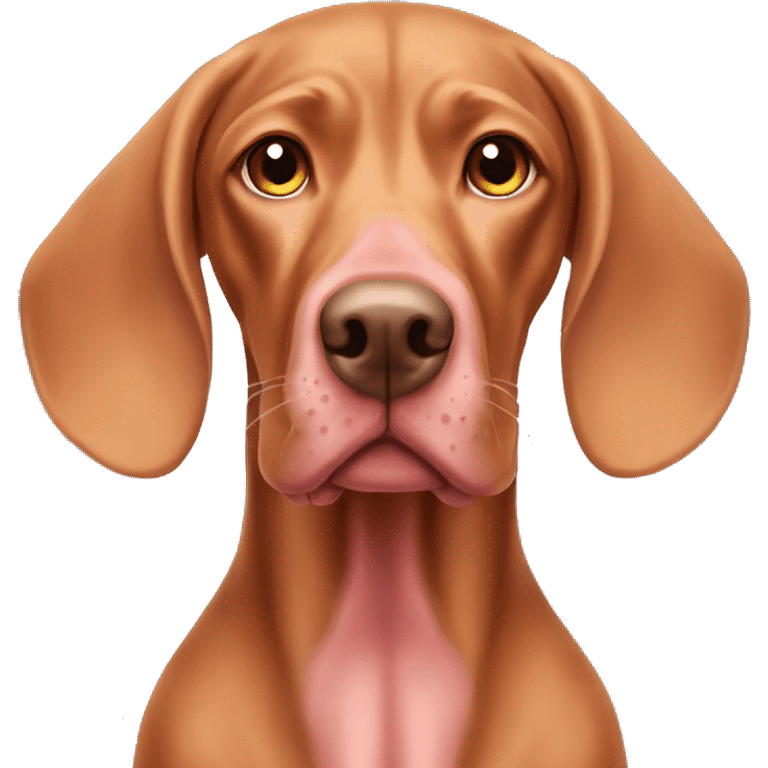 derpy vizsla with a pinkish nose emoji