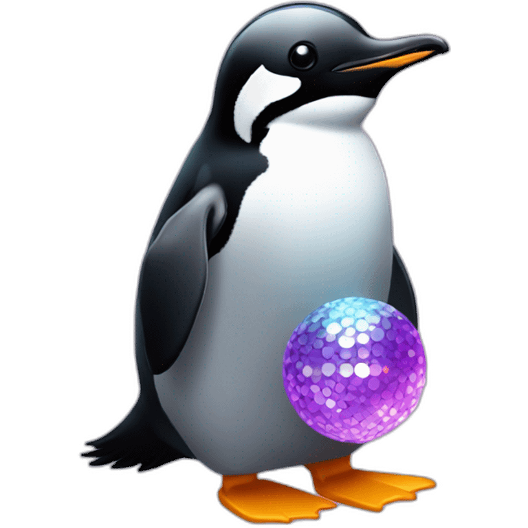 Disco ball penguin  emoji