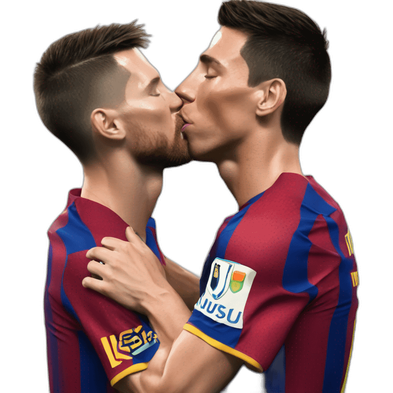 Ronaldo kiss messi emoji