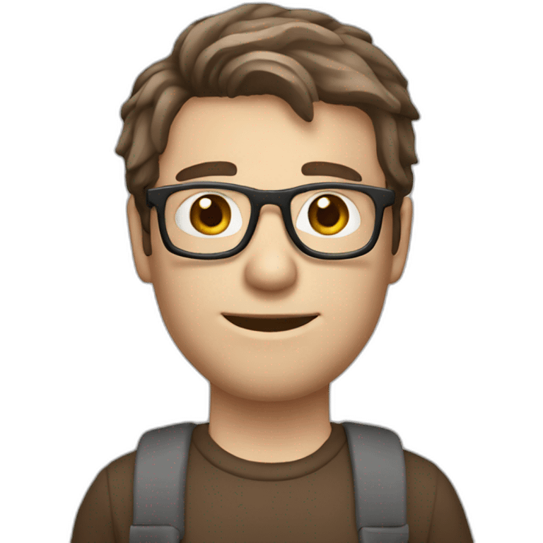 White male brown hair with glasses Python Dev holding Laptop emoji