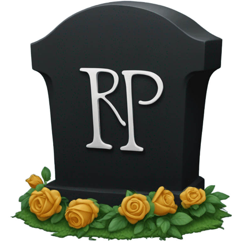 a black grave with the letters RIP emoji