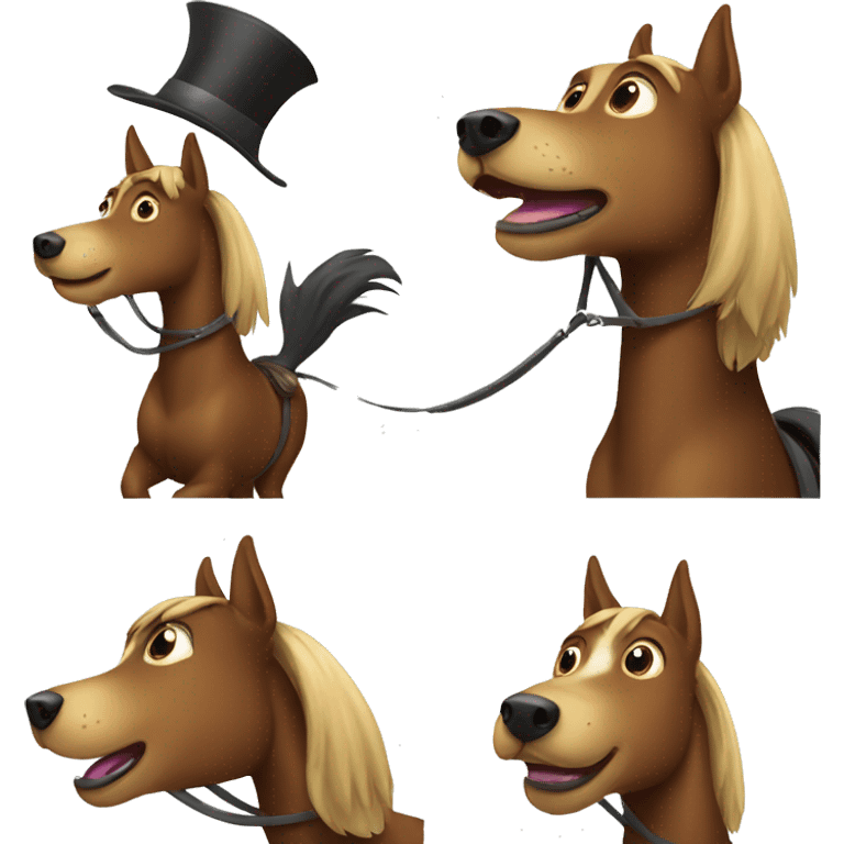 Dog riding a horse emoji