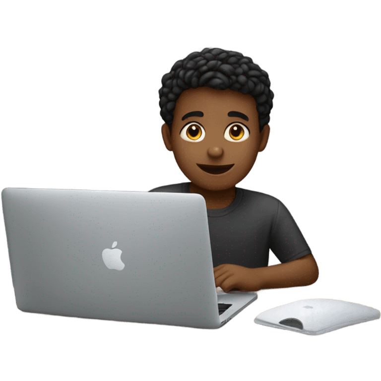 Boy behind MacBook pro emoji