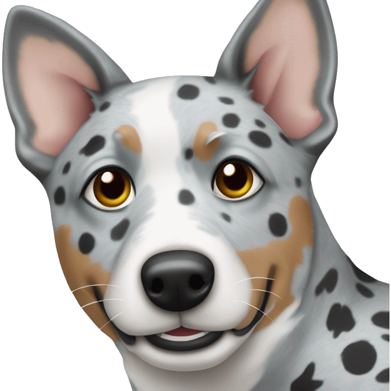 Australian cattle dog grey and white spotted with blue eyes no brown  emoji