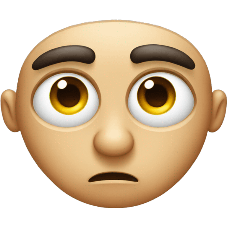 Emoji with big eyes. Eyebrows like a house. Eyebrows raised and forming folds on the forehead emoji