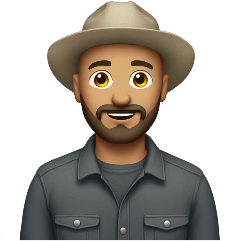 Bald trucker with brown beard emoji