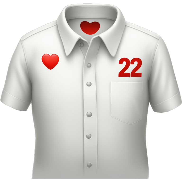 white shirt that says the number 22 in red letters emoji