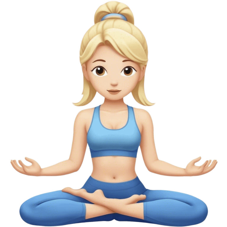 White girl blond hair doing yoga  emoji