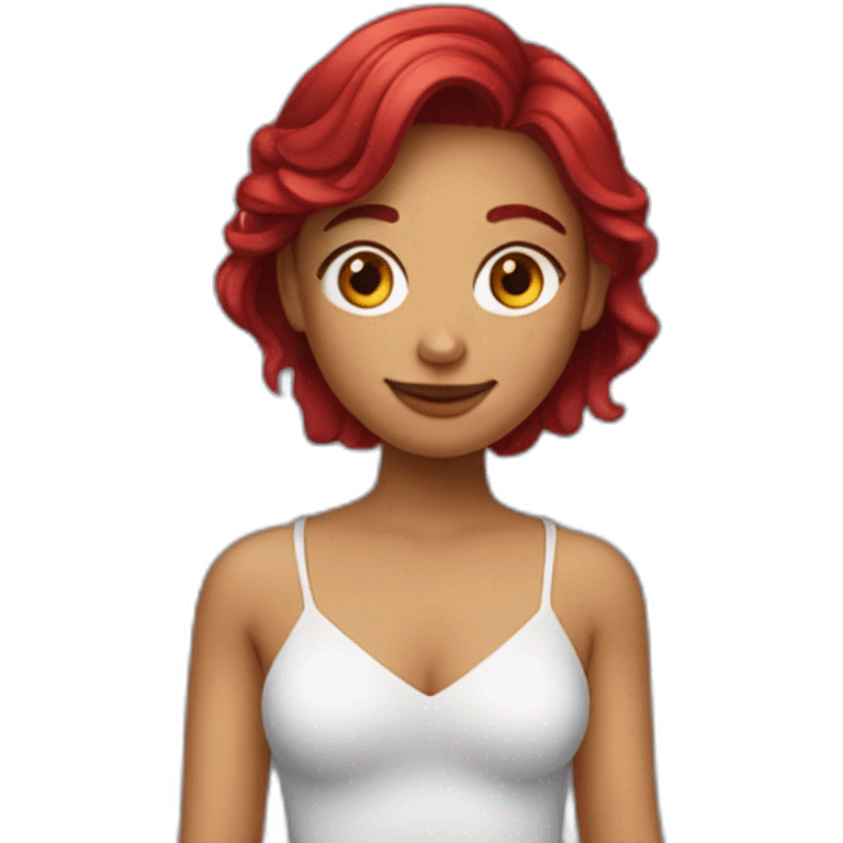 Fille cheveux rouge foncé emoji