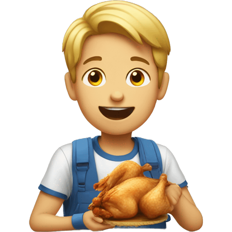 boy eating chicken  emoji