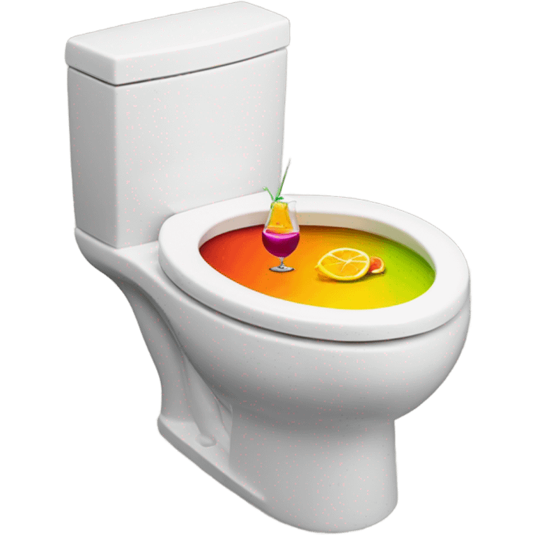 toilet with coctail emoji