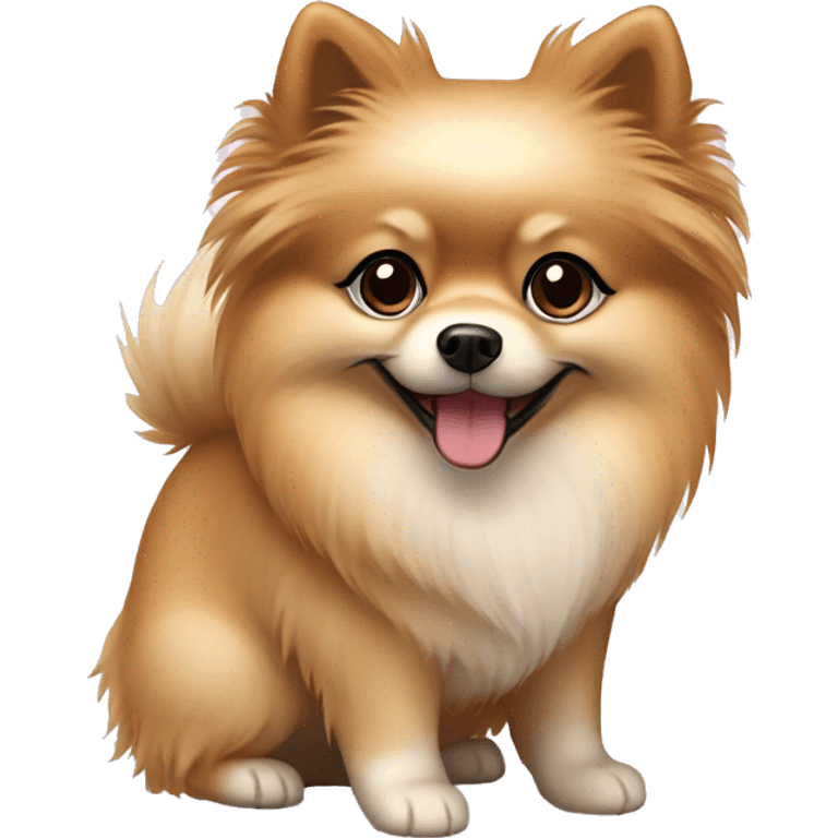 Cream Pomeranian with dark hair girl  emoji