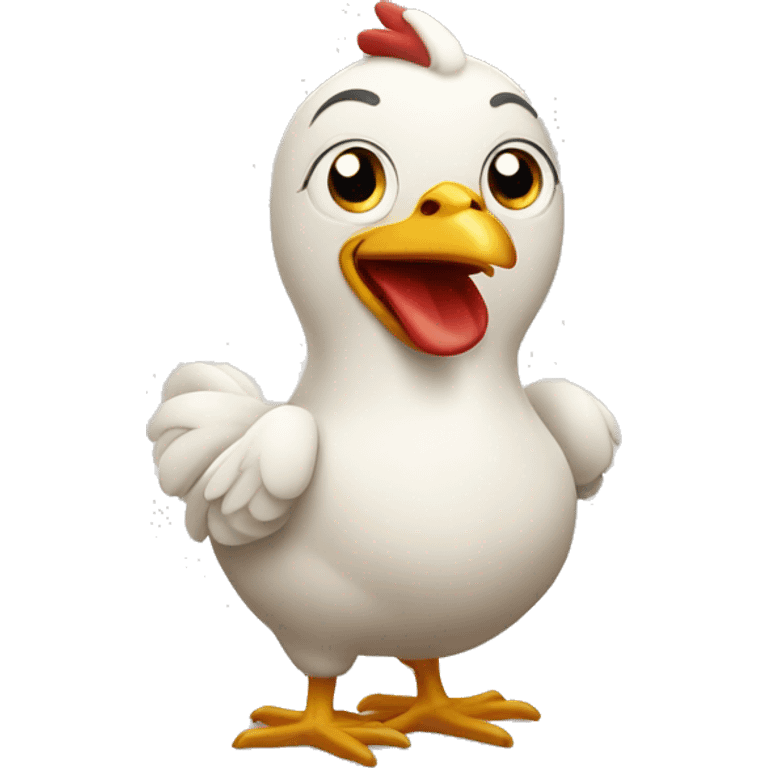 Funny chicken emoji