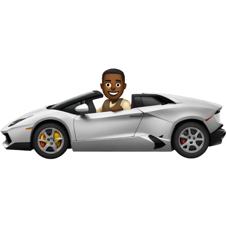 Man driving Lamborghini emoji