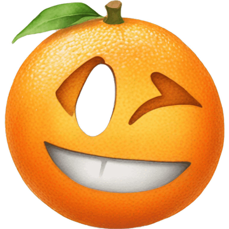 Drawn orange on a white background in watercolor style emoji