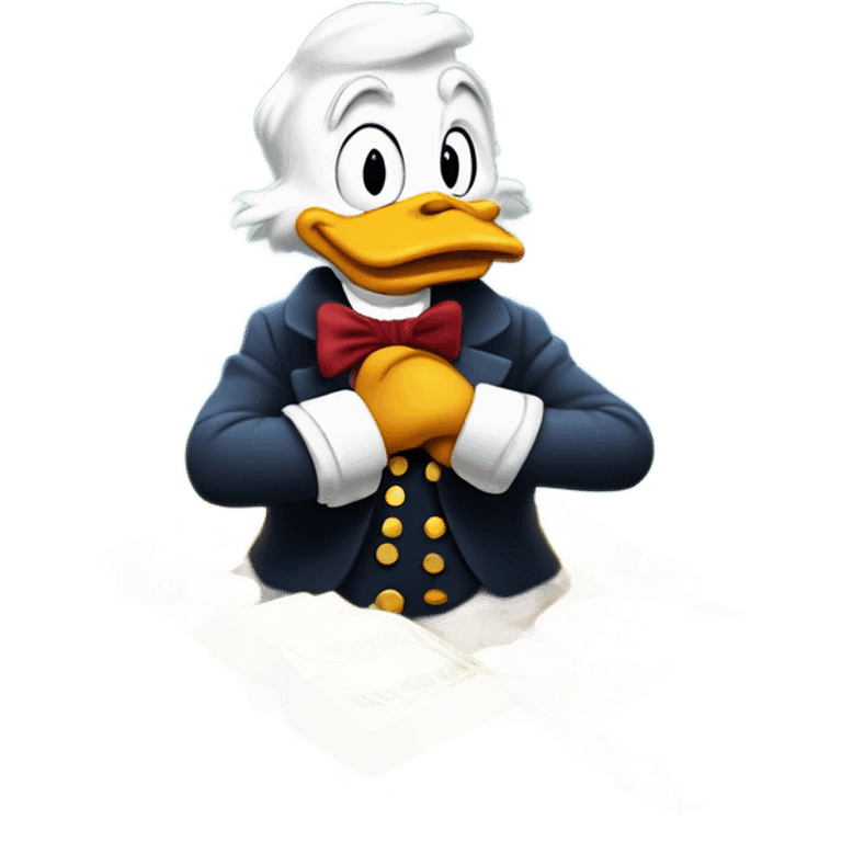 Scrooge McDuck counting money emoji