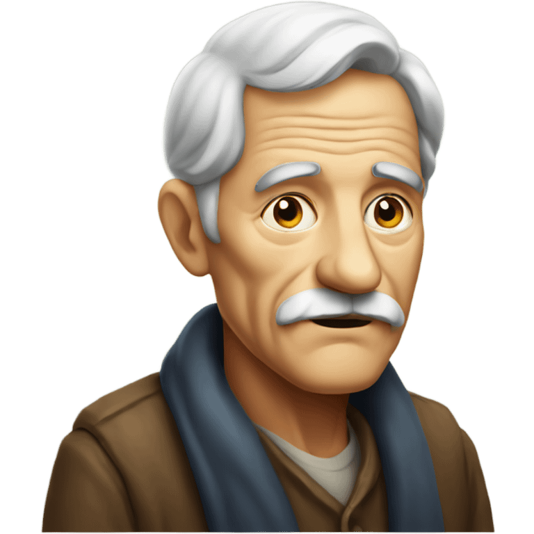 thoughtful old man portrait emoji