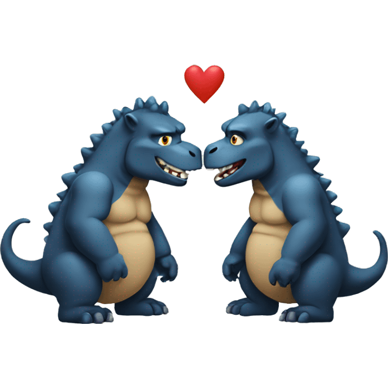 Two godzillas in love emoji