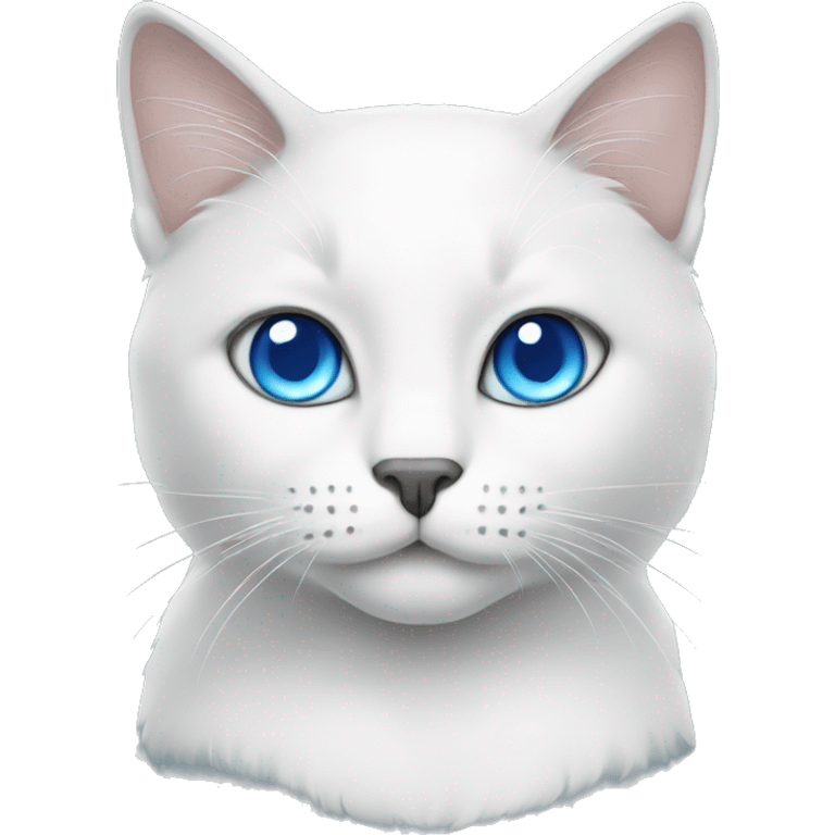 White and grey cat with blue eyes  emoji