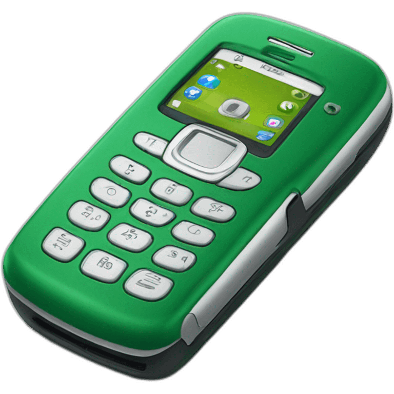 Green Nokia clamshell flip-phone emoji