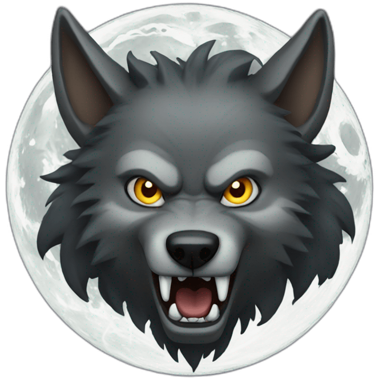 Werewolf full moon emoji