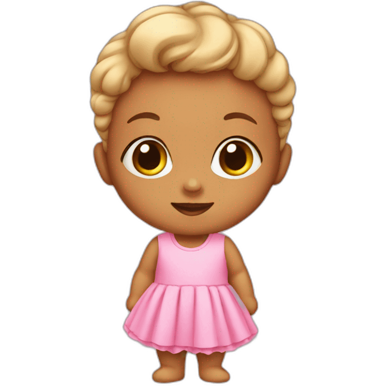 Baby with pink dress emoji