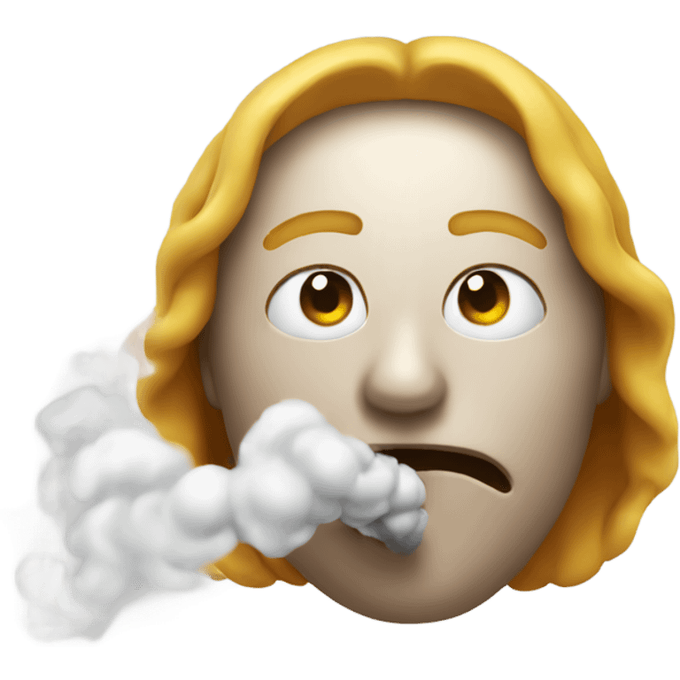 Face blowing out smoke emoji