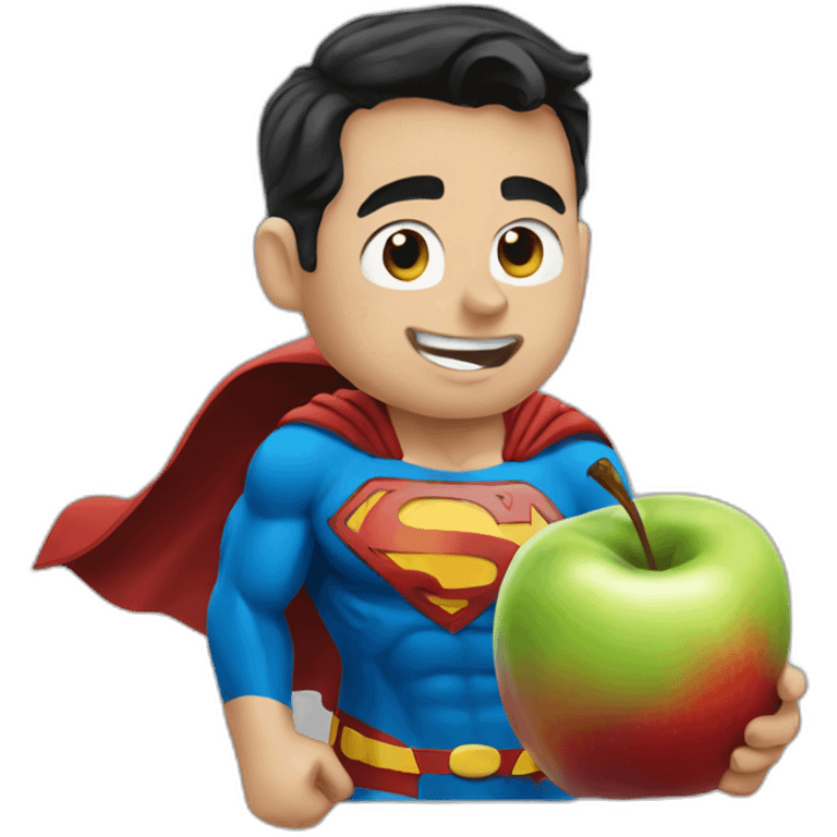 Superman eat apple  emoji