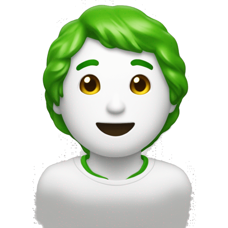 Quiero un corazon blanco con uno verde chiquito dentro del blamco emoji