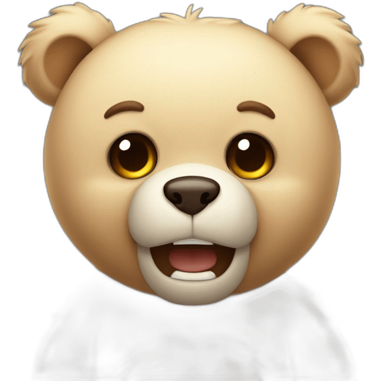 very angry cute cuddly bear toy emoji