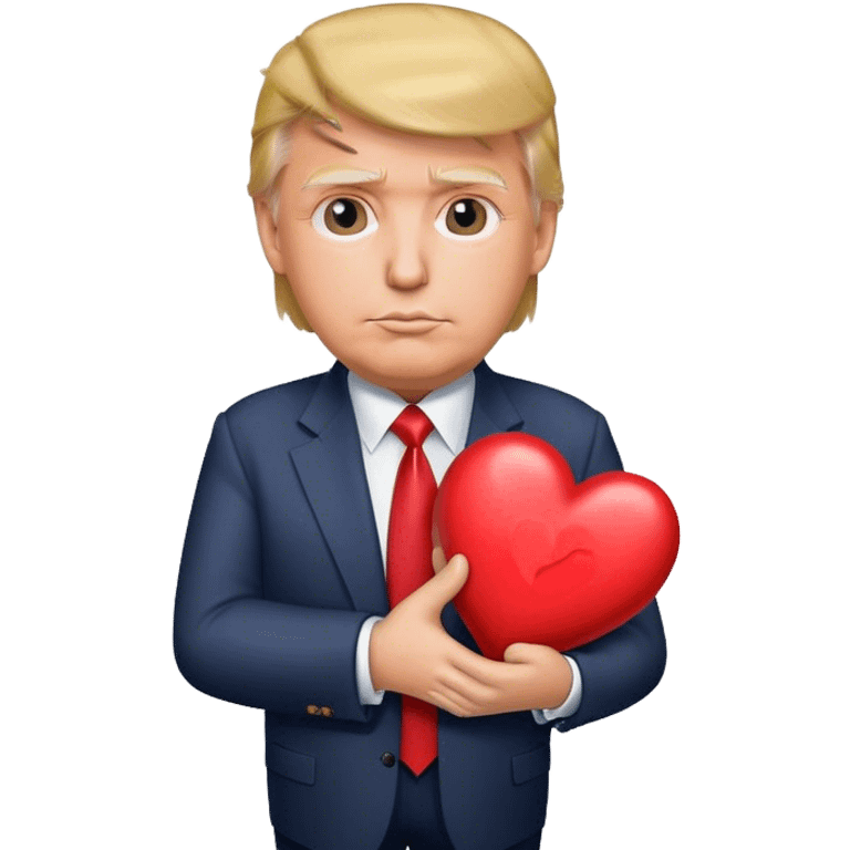 trump shows a heart emoji