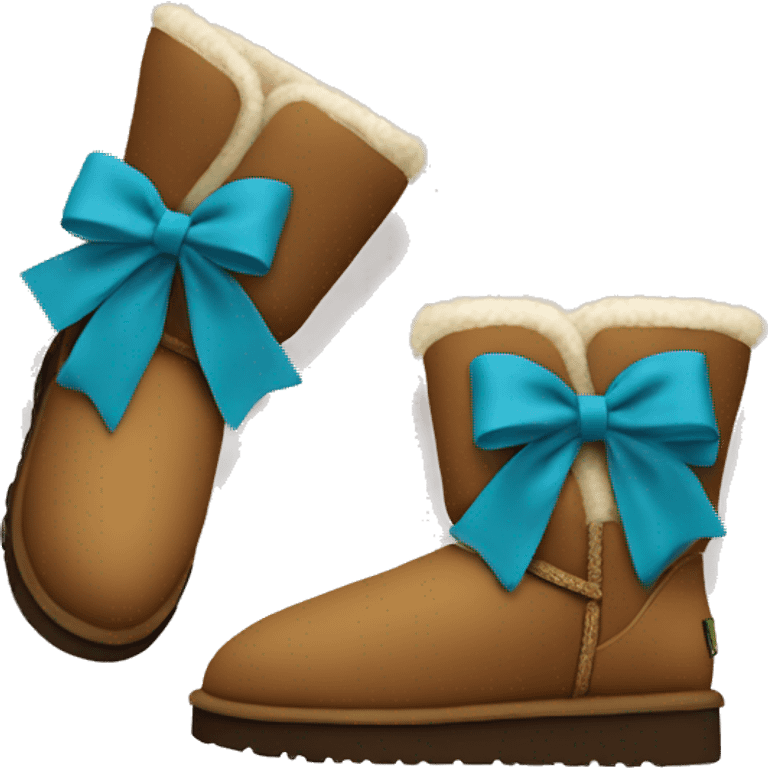 ankle ugg boots from aerial view with bows emoji