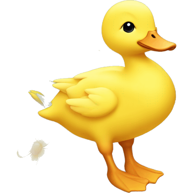 Yellow Duckling with flowers emoji