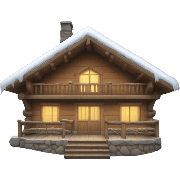 snowy chalet emoji