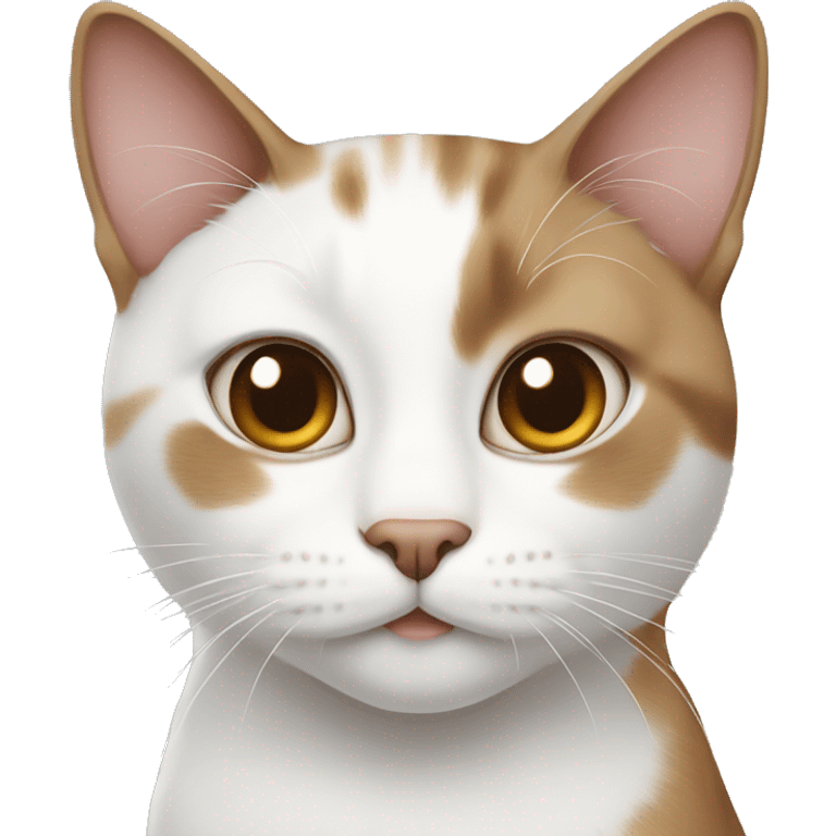 White and brown cat  emoji