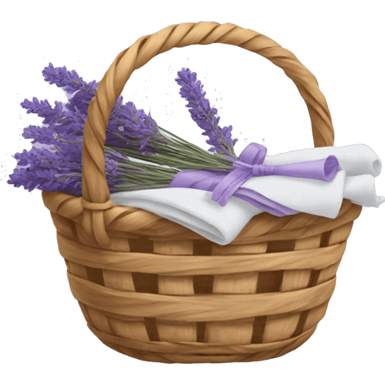 Basket of linens and lavender  emoji