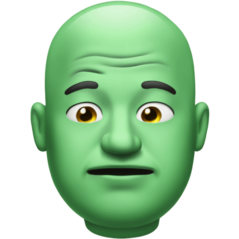 Fat bald guy with green smoke out of mouth bad breath emoji