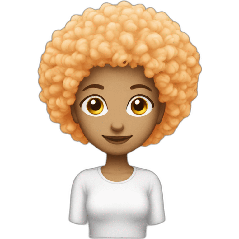 Light skin girl afro orange whit thumb up emoji