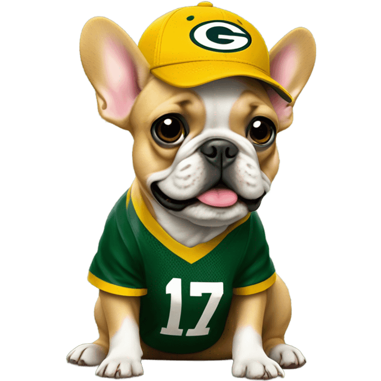 Fawn French bulldog packers fan emoji