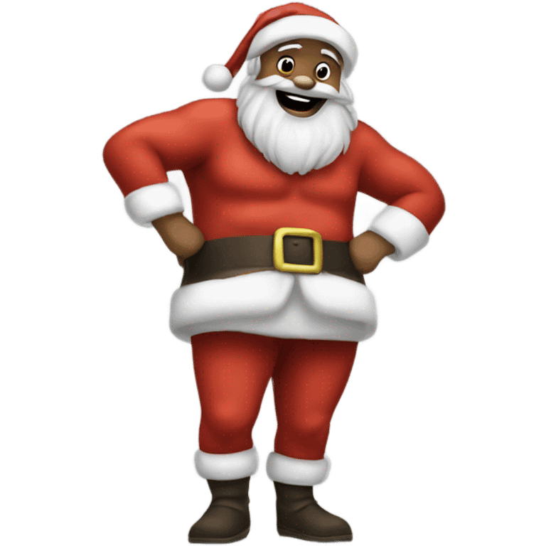 santa rubbing hairy belly emoji