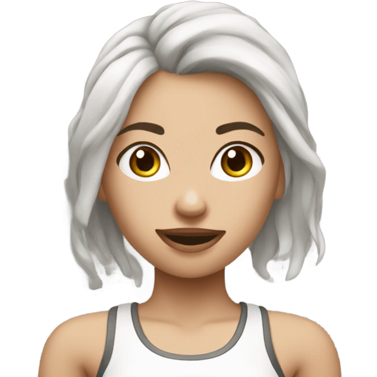 fitness girl, white skin emoji