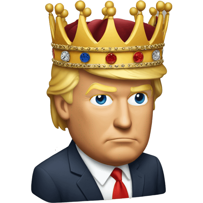 donald trump with a king on his head emoji