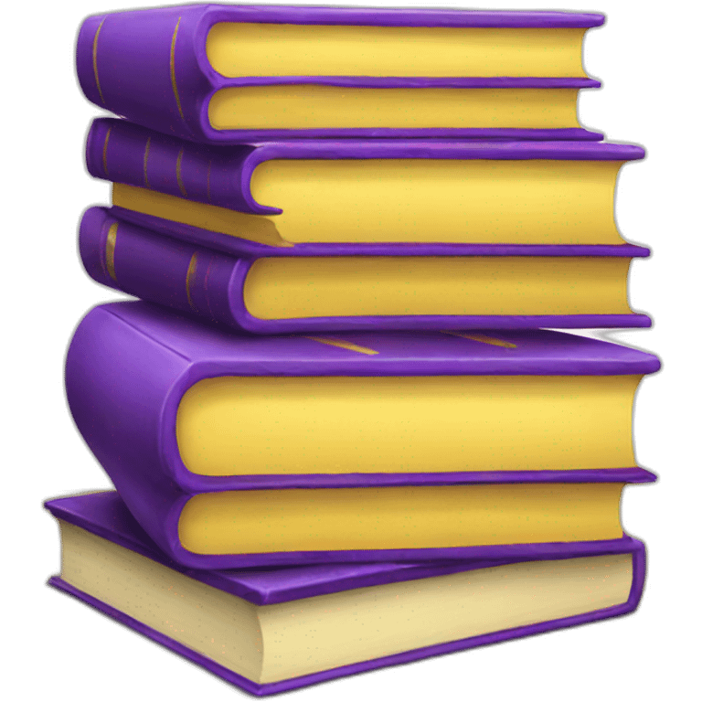 Yellow and purple books open emoji